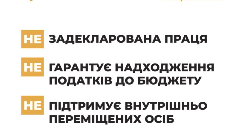 «Виходь на світло!» – задекларована праця гарантує надходження податків до бюджету та підтримує ВПО