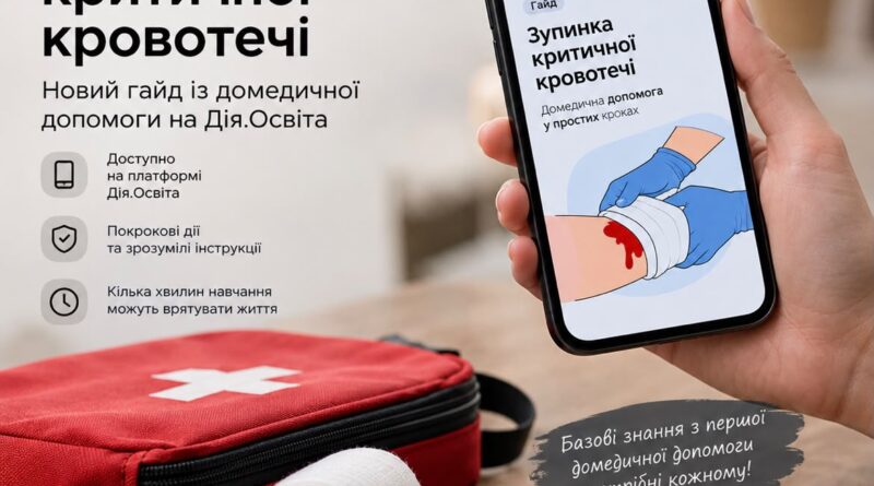 🩸 ЯК ЗУПИНИТИ КРИТИЧНУ КРОВОТЕЧУ: НА ДІЯ.ОСВІТА ДОСТУПНИЙ НОВИЙ ГАЙД ІЗ ДОМЕДИЧНОЇ ДОПОМОГИ 🩸 ЯК ЗУПИНИТИ КРИТИЧНУ КРОВОТЕЧУ: НА ДІЯ.ОСВІТА ДОСТУПНИЙ НОВИЙ ГАЙД ІЗ ДОМЕДИЧНОЇ ДОПОМОГИ